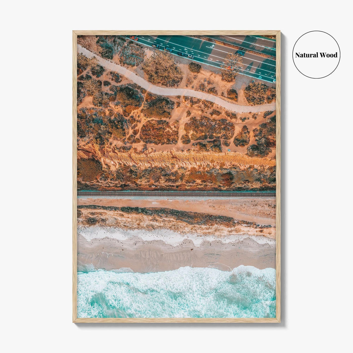 Del Mar Fine Art Photo Print, San Diego, California, Pacific Ocean Cliffs, Beach, Railroad