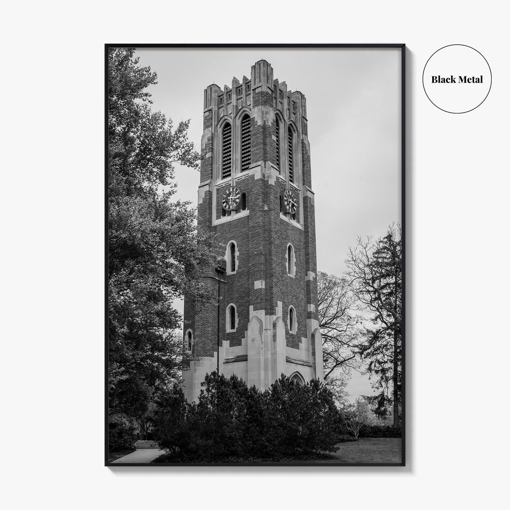East Lansing Black and White Fine Art Photo Print, Michigan State University Poster