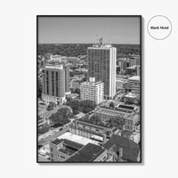 Ann Arbor Skyline Black and White Fine Art Photo Print, Michigan Poster