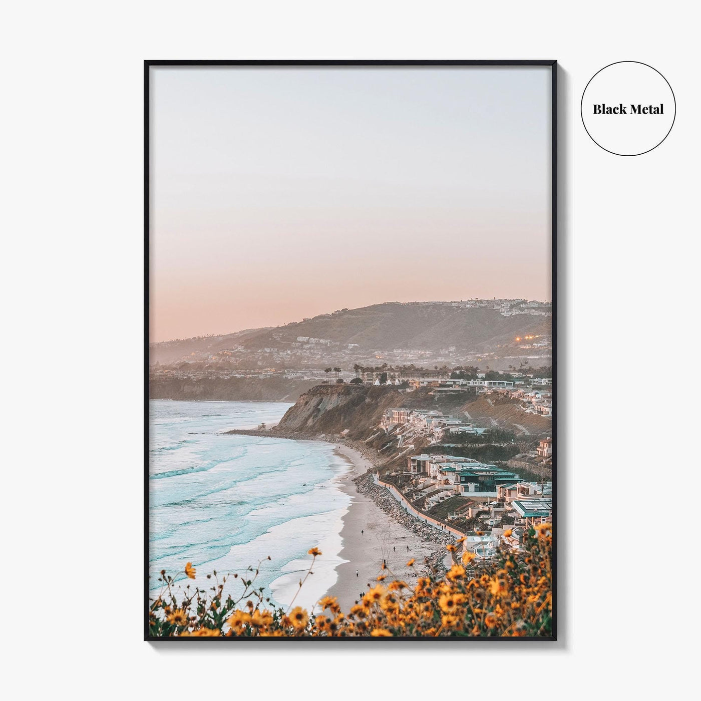 Dana Point Yellow Fine Art Photo Print, Strand Beach, Orange County California Poster, USA