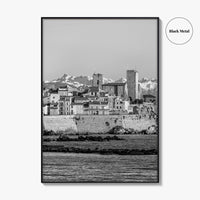 Antibes Black and White Fine Art Photo Print, French Riviera Coastline, France Poster