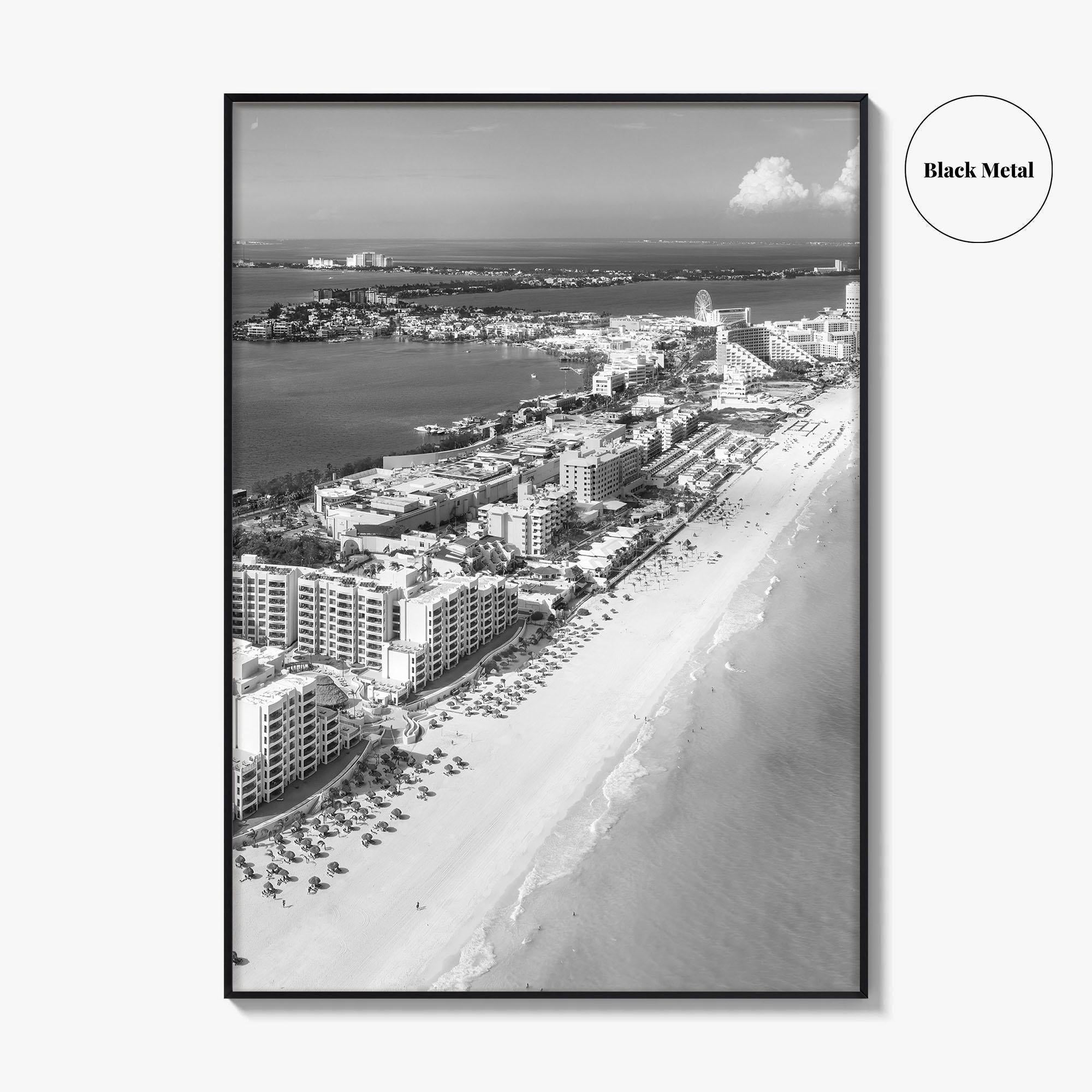 Cancun Black and White Fine Art Photo Print, Quintana Roo Mexico Caribbean Poster