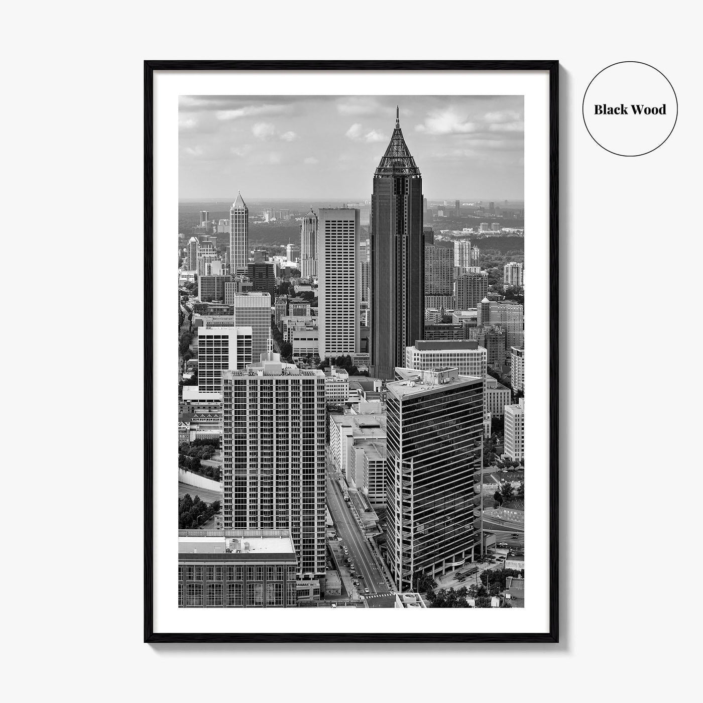 Atlanta Skyline Black and White Fine Art Photo Print, Downtown Georgia Poster