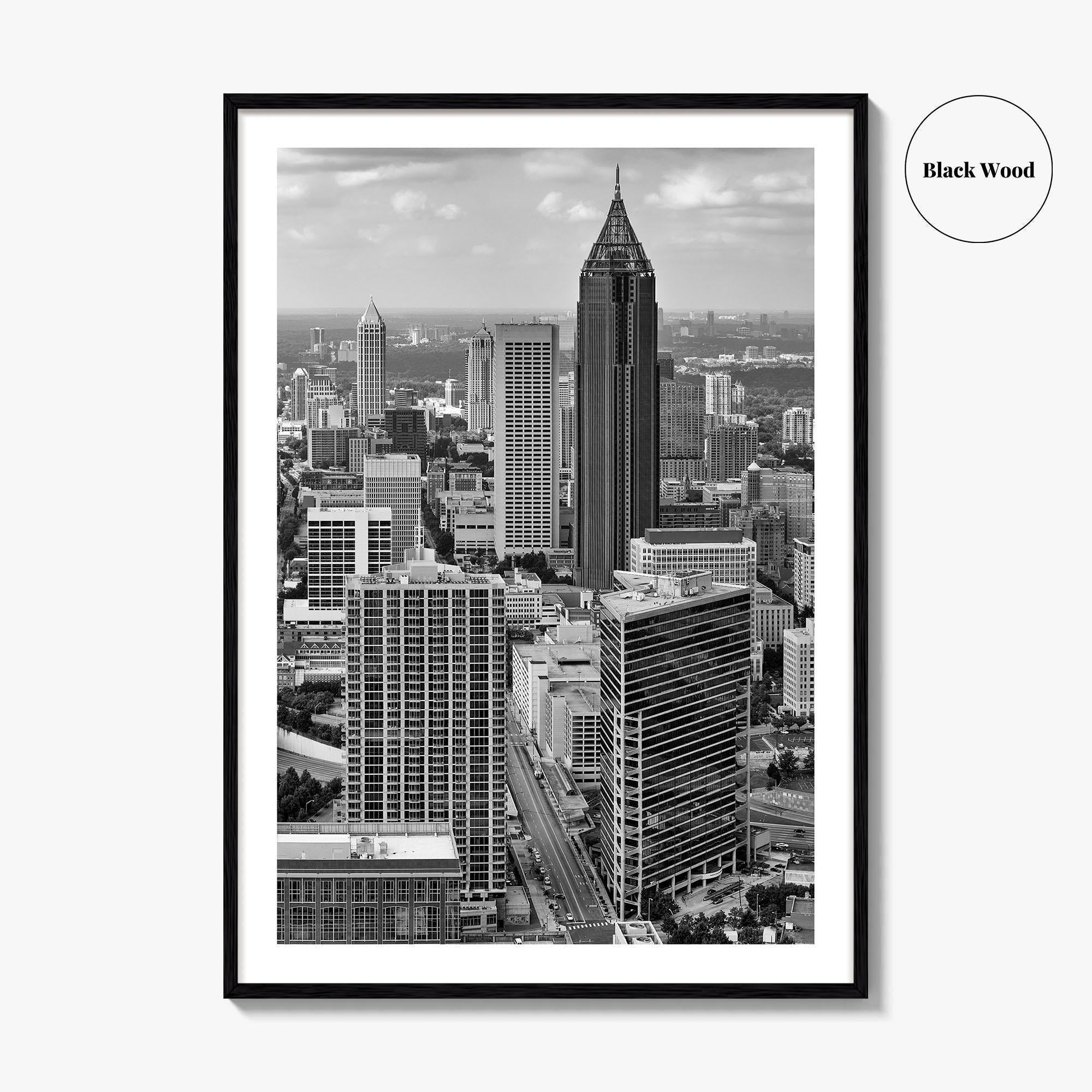 Atlanta Skyline Black and White Fine Art Photo Print, Downtown Georgia Poster