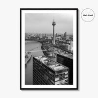 Dusseldorf Skyline Black and White Fine Art Photo Print, Medienhafen Germany Wall Art