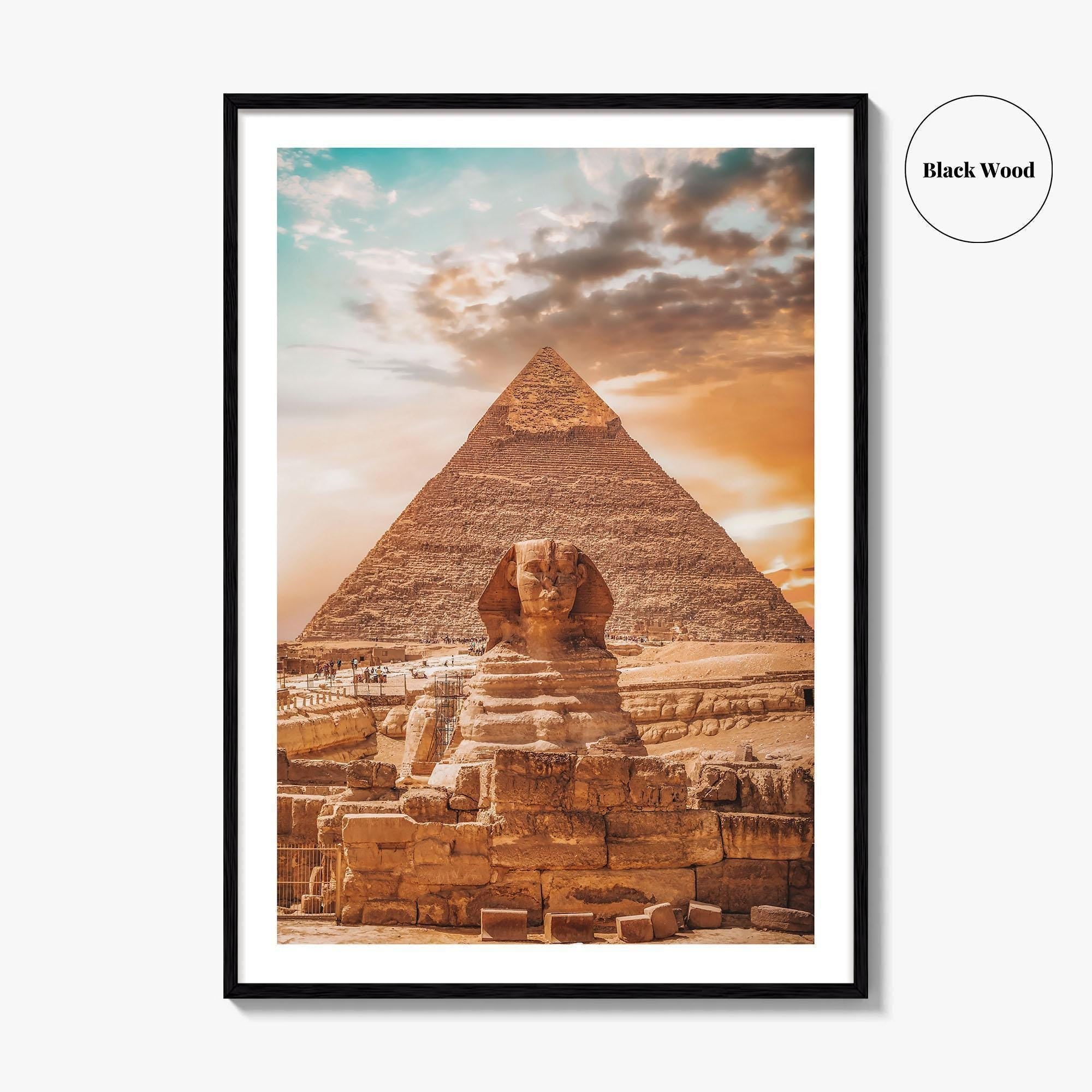 Egypt Fine Art Photo Print, Giza Pyramids Poster, Great Sphinx, Cairo Wall Art