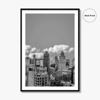 Detroit Skyline Black and White Fine Art Photo Print, Wall Decor Poster, Michigan USA