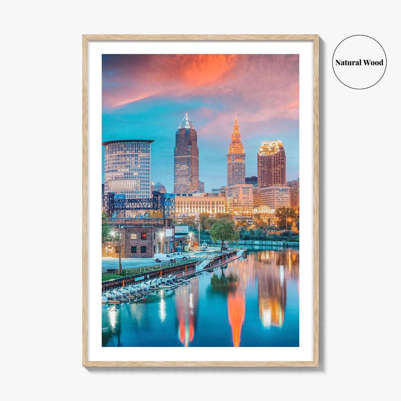 Cleveland Skyline Fine Art Photo Print, Ohio, USA, Cuyahoga River, Wall Poster