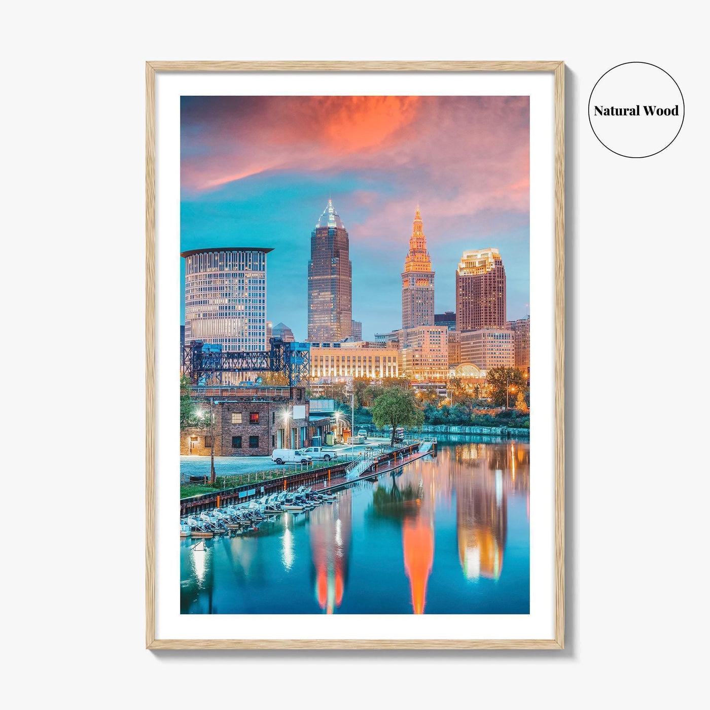 Cleveland Skyline Fine Art Photo Print, Ohio, USA, Cuyahoga River, Wall Poster