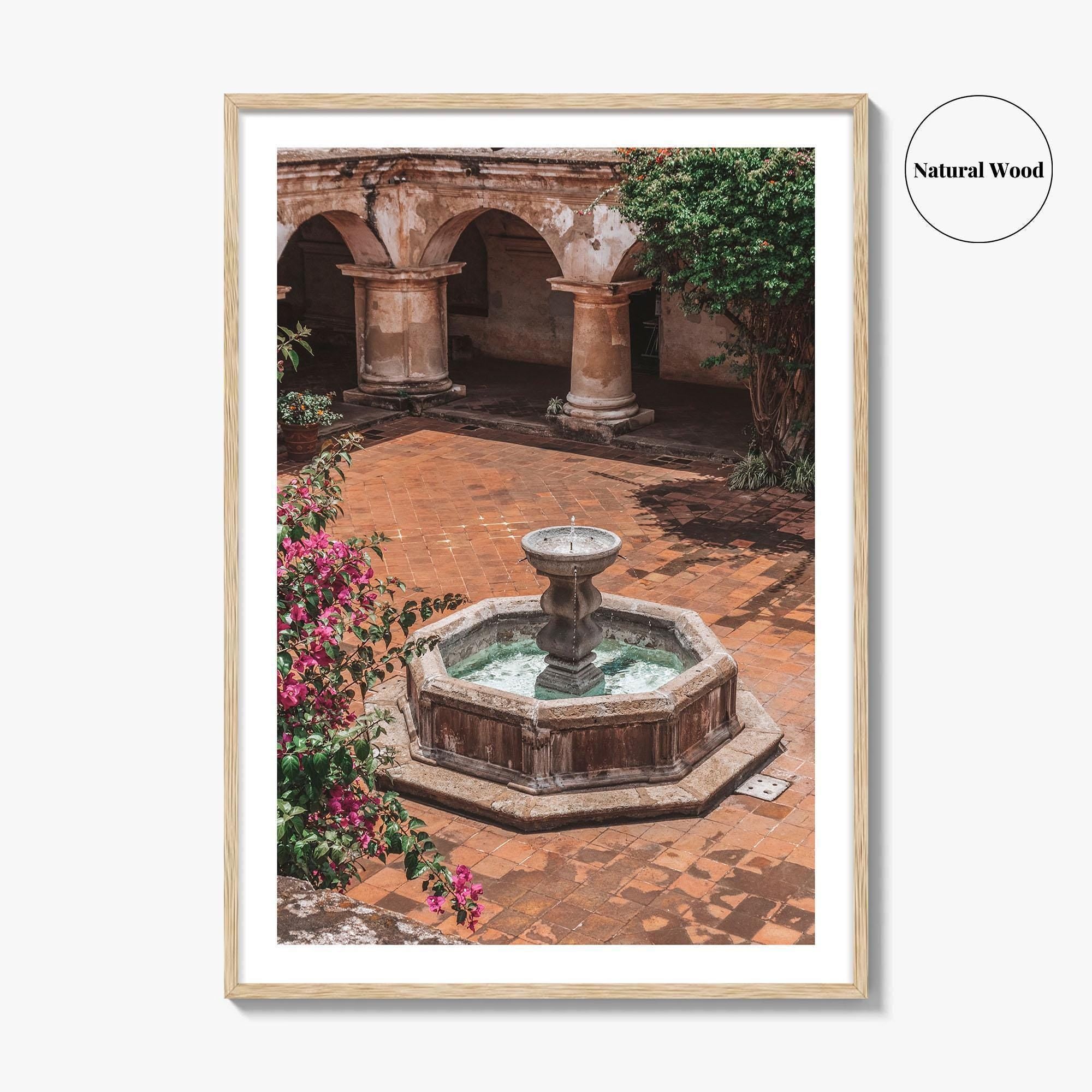 Antigua Guatemala Fine Art Photo Print, Colonial Fountain Wall Decor Poster