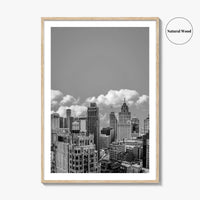 Detroit Skyline Black and White Fine Art Photo Print, Wall Decor Poster, Michigan USA