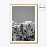 Detroit Skyline Black and White Fine Art Photo Print, Wall Decor Poster, Michigan USA