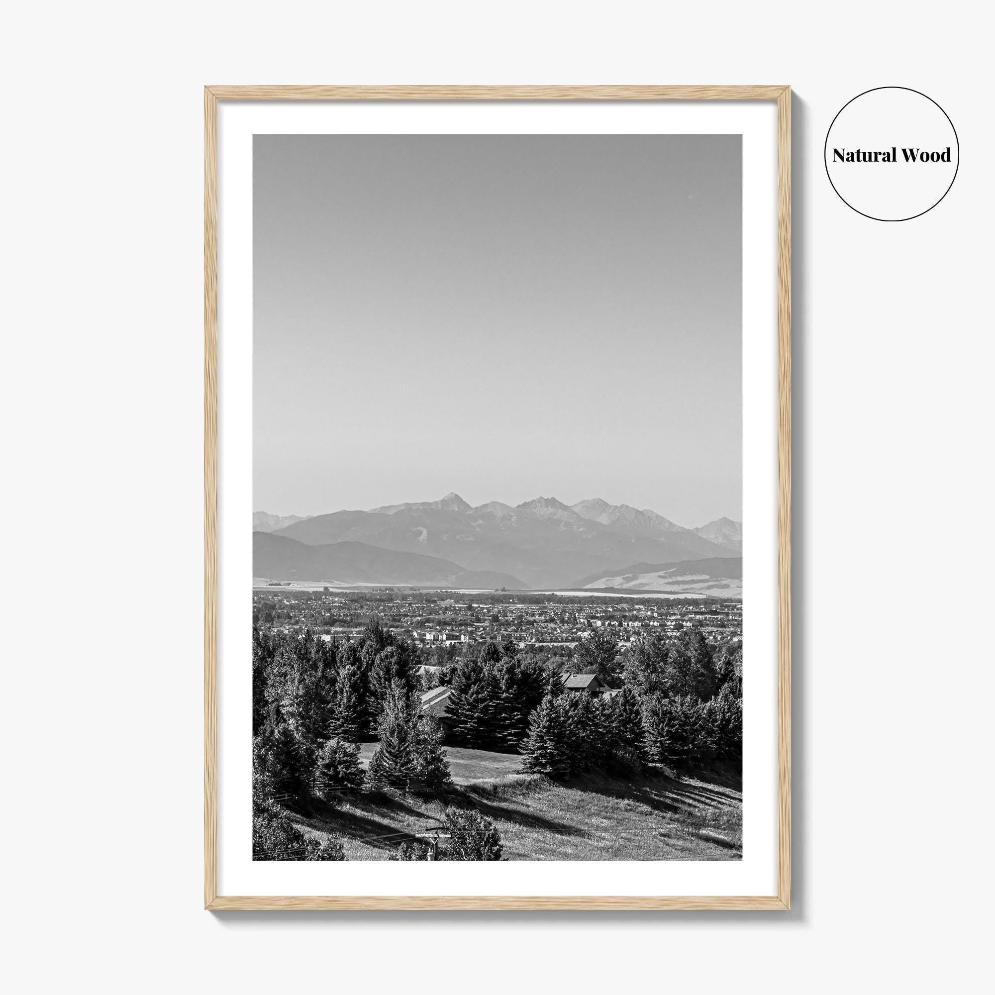 Bozeman Black and White Fine Art Photo Print, Montana Hills Landscape Poster, USA Poster