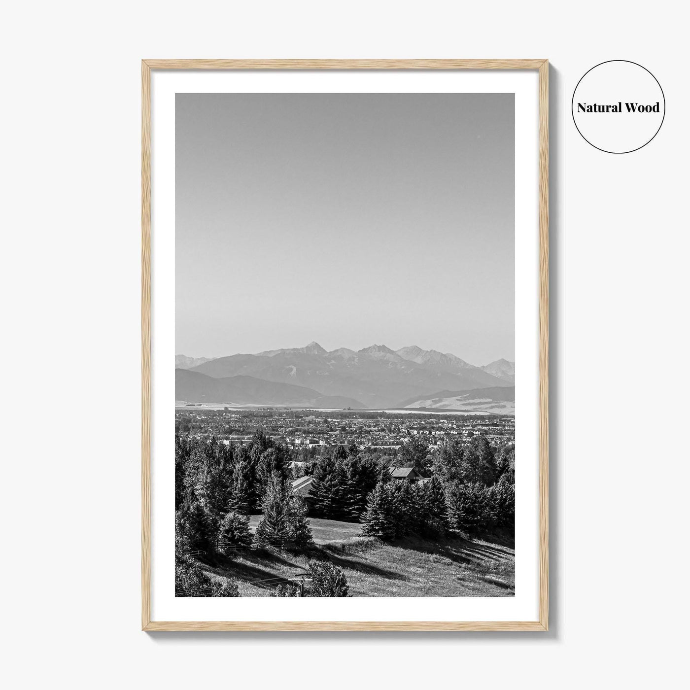 Bozeman Black and White Fine Art Photo Print, Montana Hills Landscape Poster, USA Poster