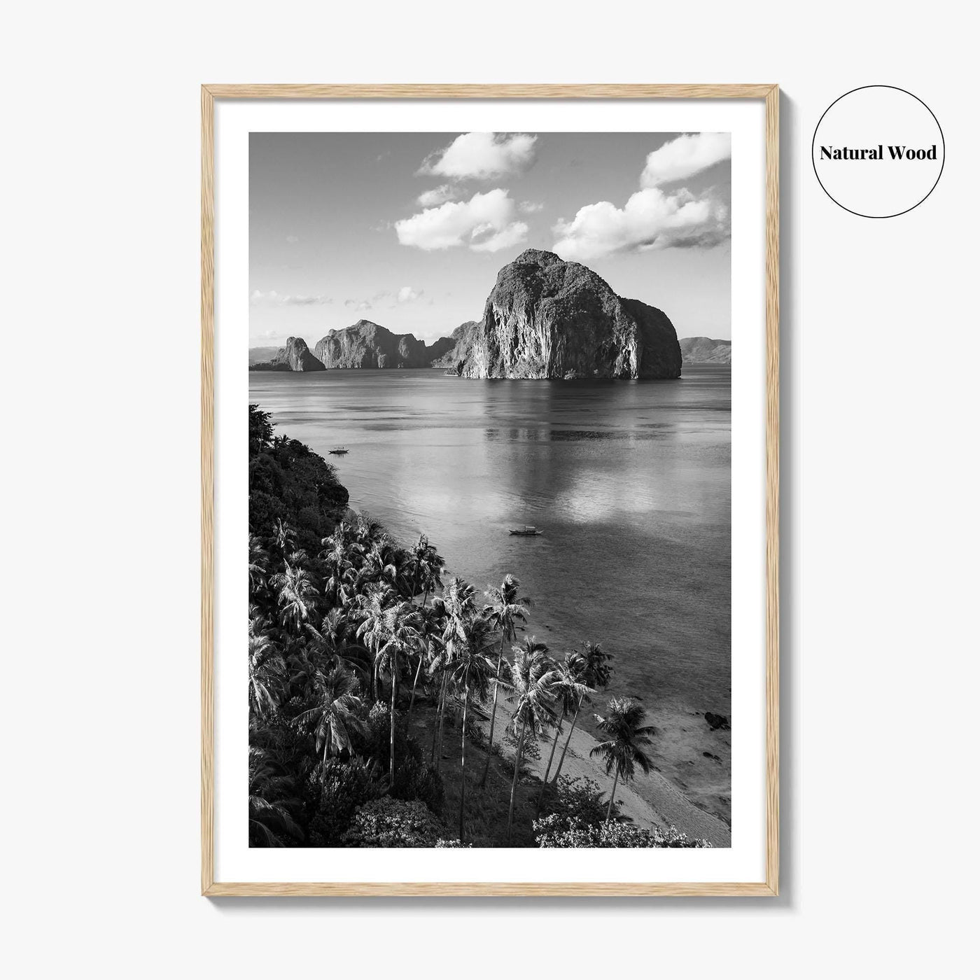 El Nido Black and White Fine Art Photo Print, Palawan Poster, Las Cabanas Beach