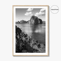 El Nido Black and White Fine Art Photo Print, Palawan Poster, Las Cabanas Beach