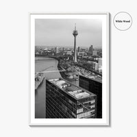 Dusseldorf Skyline Black and White Fine Art Photo Print, Medienhafen Germany Wall Art