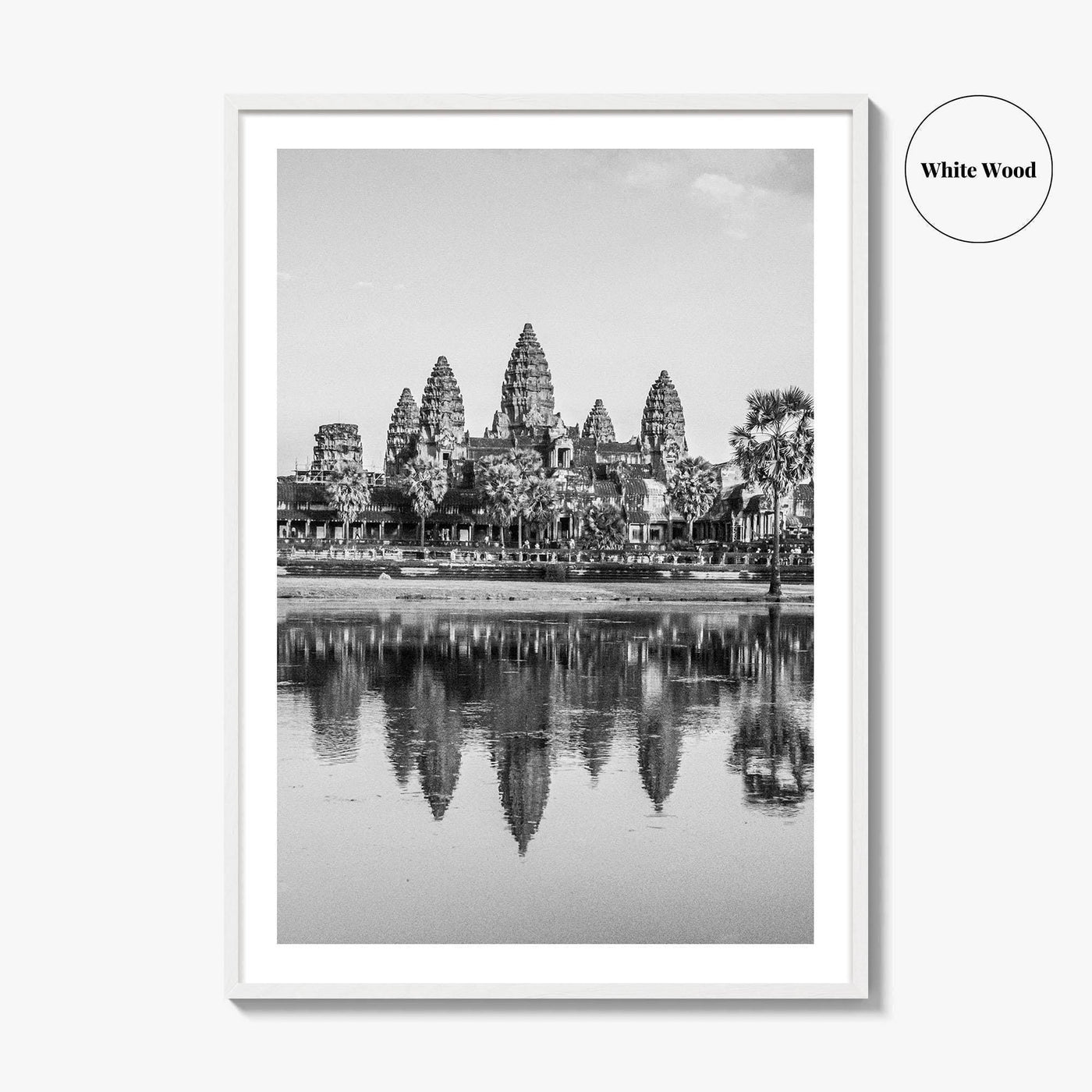 Angkor Wat Black and White Fine Art Photo Print, Siem Reap Cambodia Poster
