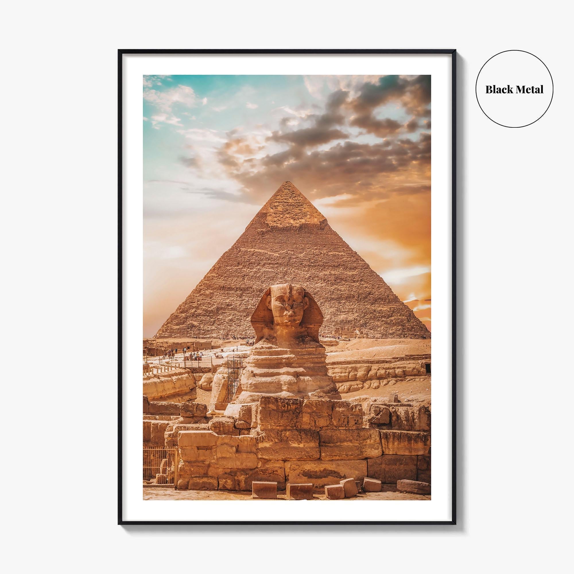 Egypt Fine Art Photo Print, Giza Pyramids Poster, Great Sphinx, Cairo Wall Art