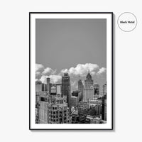 Detroit Skyline Black and White Fine Art Photo Print, Wall Decor Poster, Michigan USA