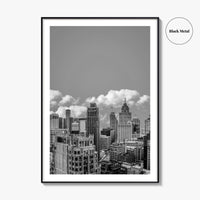 Detroit Skyline Black and White Fine Art Photo Print, Wall Decor Poster, Michigan USA