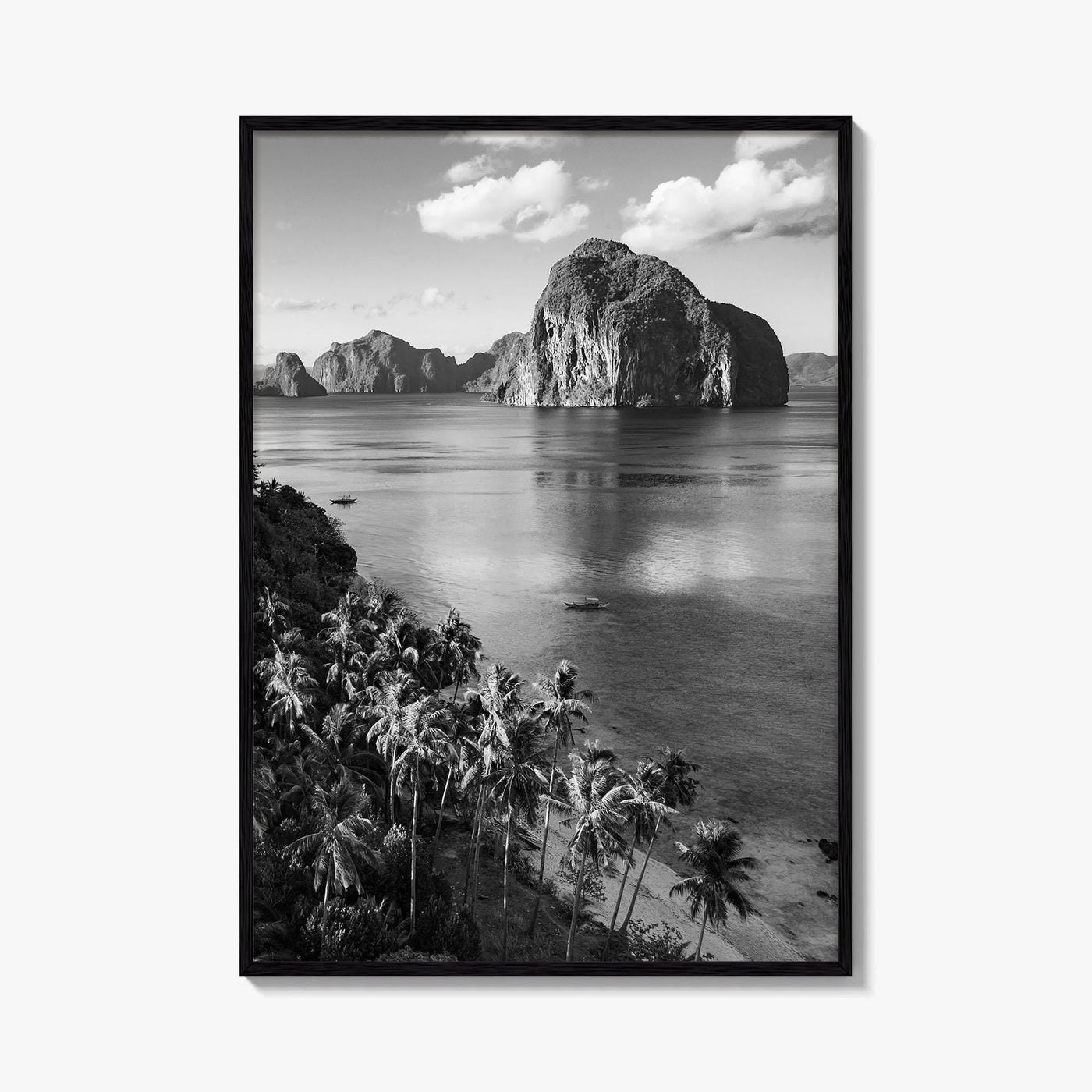 El Nido Black and White Fine Art Photo Print, Palawan Poster, Las Cabanas Beach