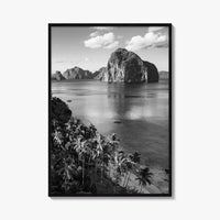 El Nido Black and White Fine Art Photo Print, Palawan Poster, Las Cabanas Beach