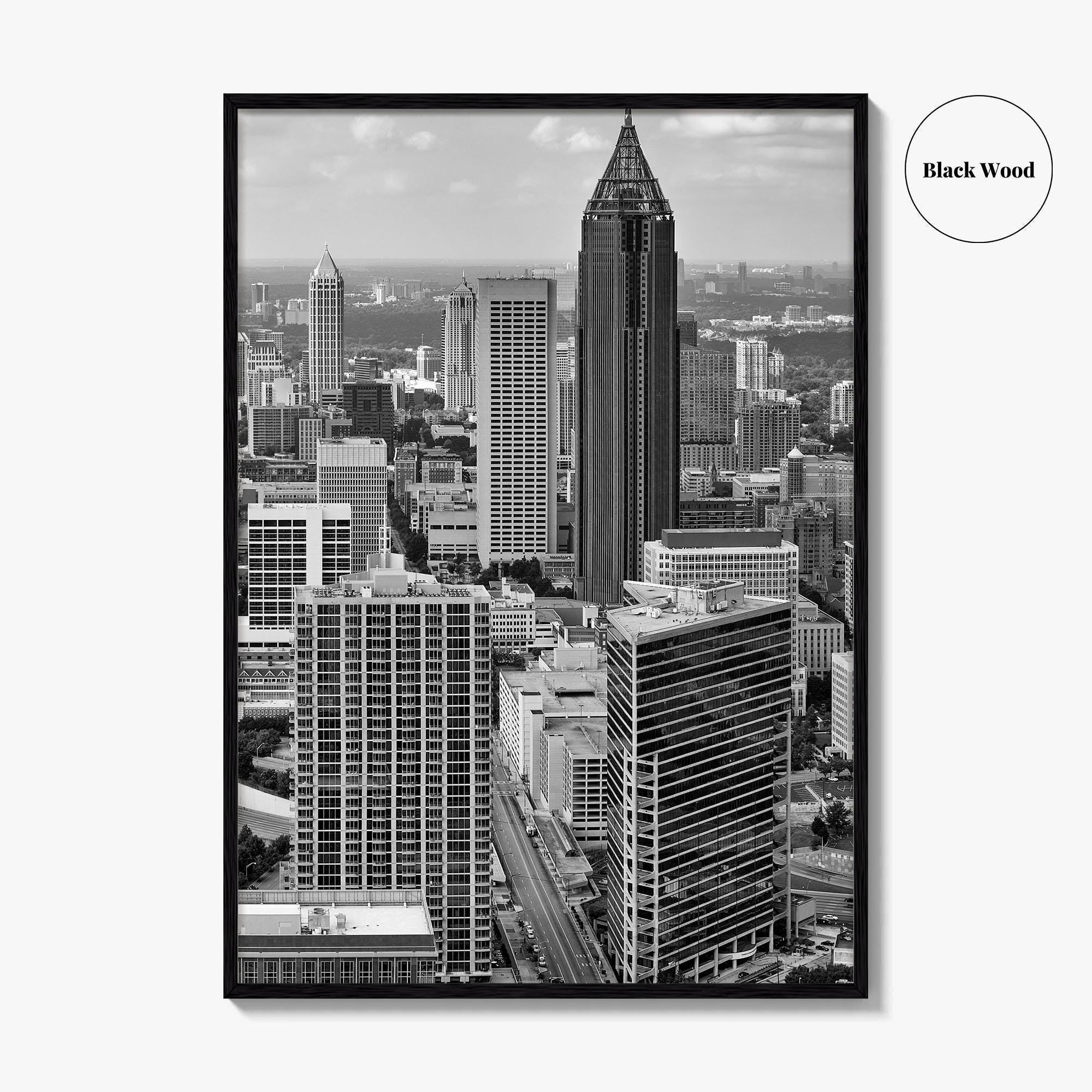 Atlanta Skyline Black and White Fine Art Photo Print, Downtown Georgia Poster