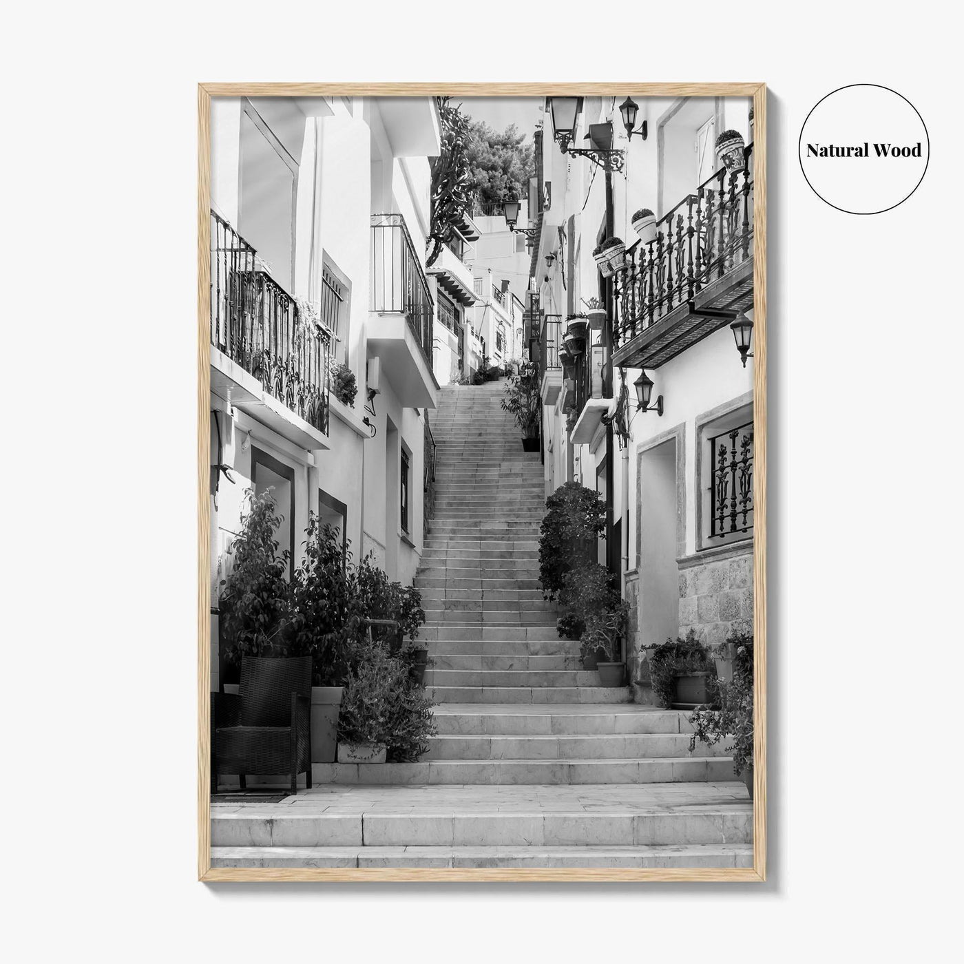 Alicante Black and White Fine Art Photo Print, Costa Blanca Spain, Santa Cruz Poster