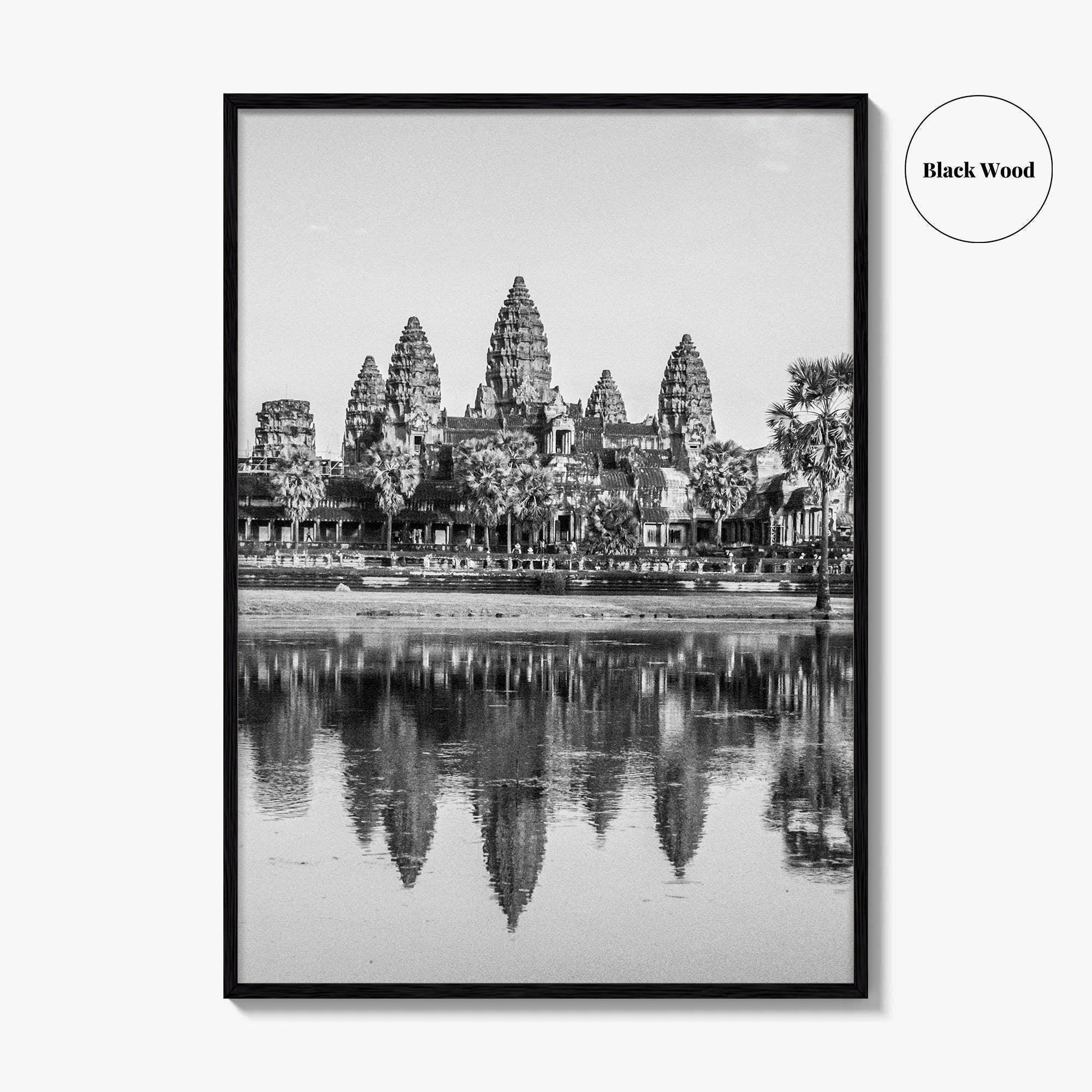 Angkor Wat Black and White Fine Art Photo Print, Siem Reap Cambodia Poster