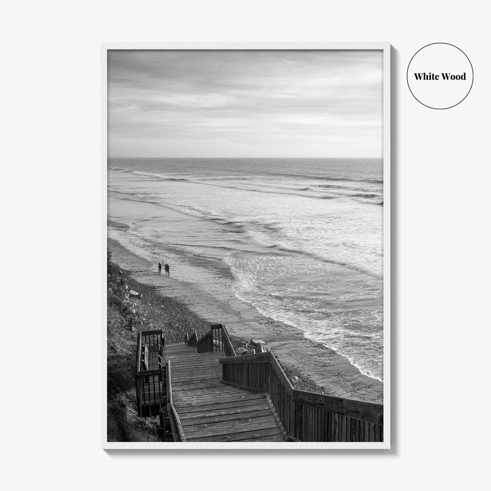Encinitas Black and White Fine Art Photo Print, San Elijo State Beach Poster