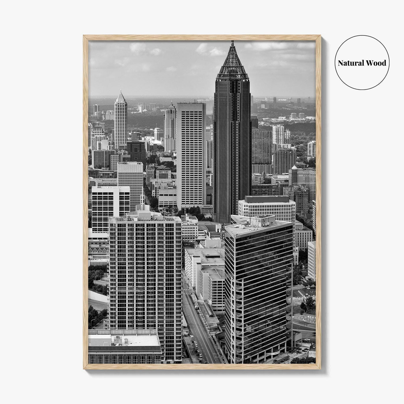 Atlanta Skyline Black and White Fine Art Photo Print, Downtown Georgia Poster