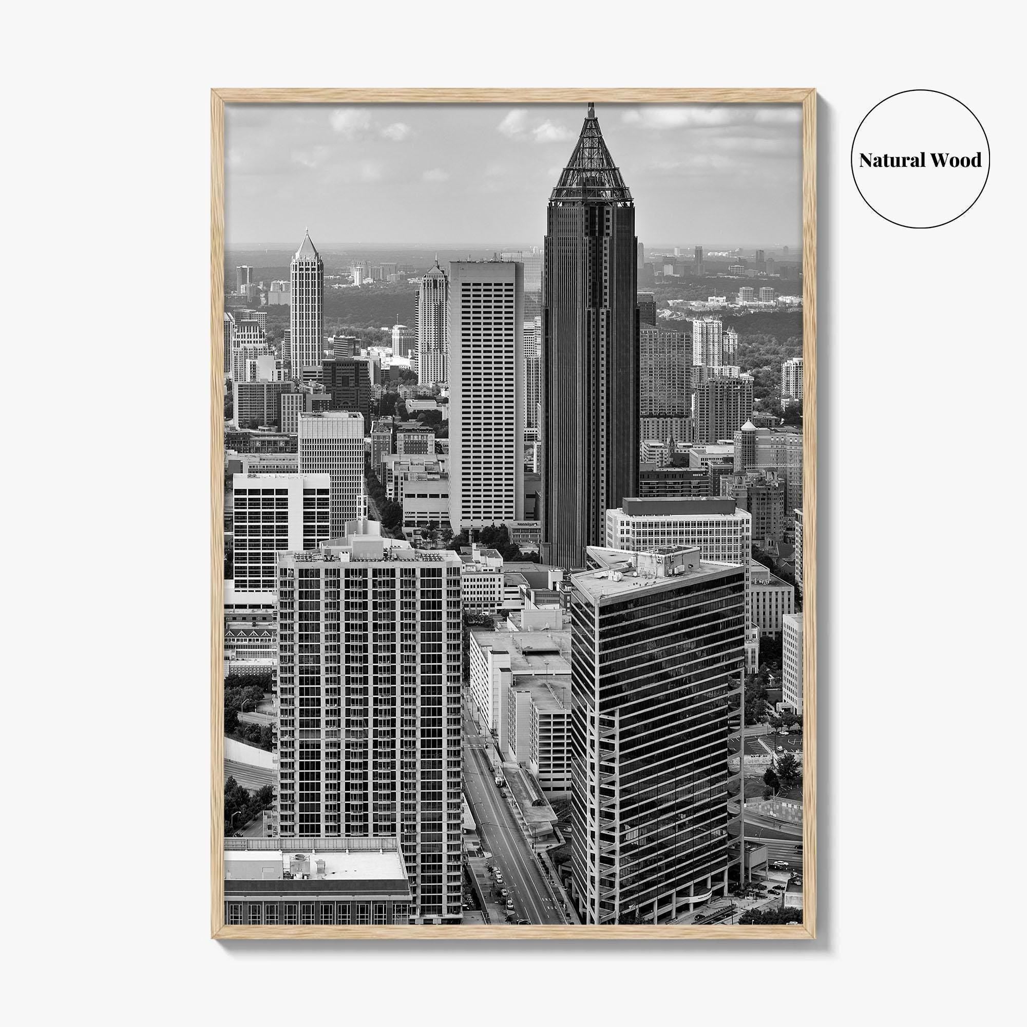 Atlanta Skyline Black and White Fine Art Photo Print, Downtown Georgia Poster