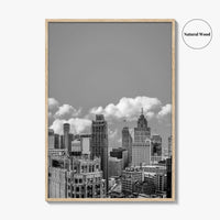 Detroit Skyline Black and White Fine Art Photo Print, Wall Decor Poster, Michigan USA