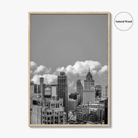 Detroit Skyline Black and White Fine Art Photo Print, Wall Decor Poster, Michigan USA