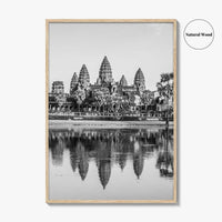 Angkor Wat Black and White Fine Art Photo Print, Siem Reap Cambodia Poster