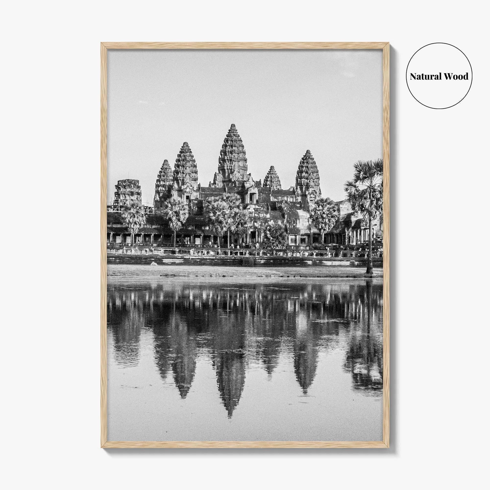 Angkor Wat Black and White Fine Art Photo Print, Siem Reap Cambodia Poster