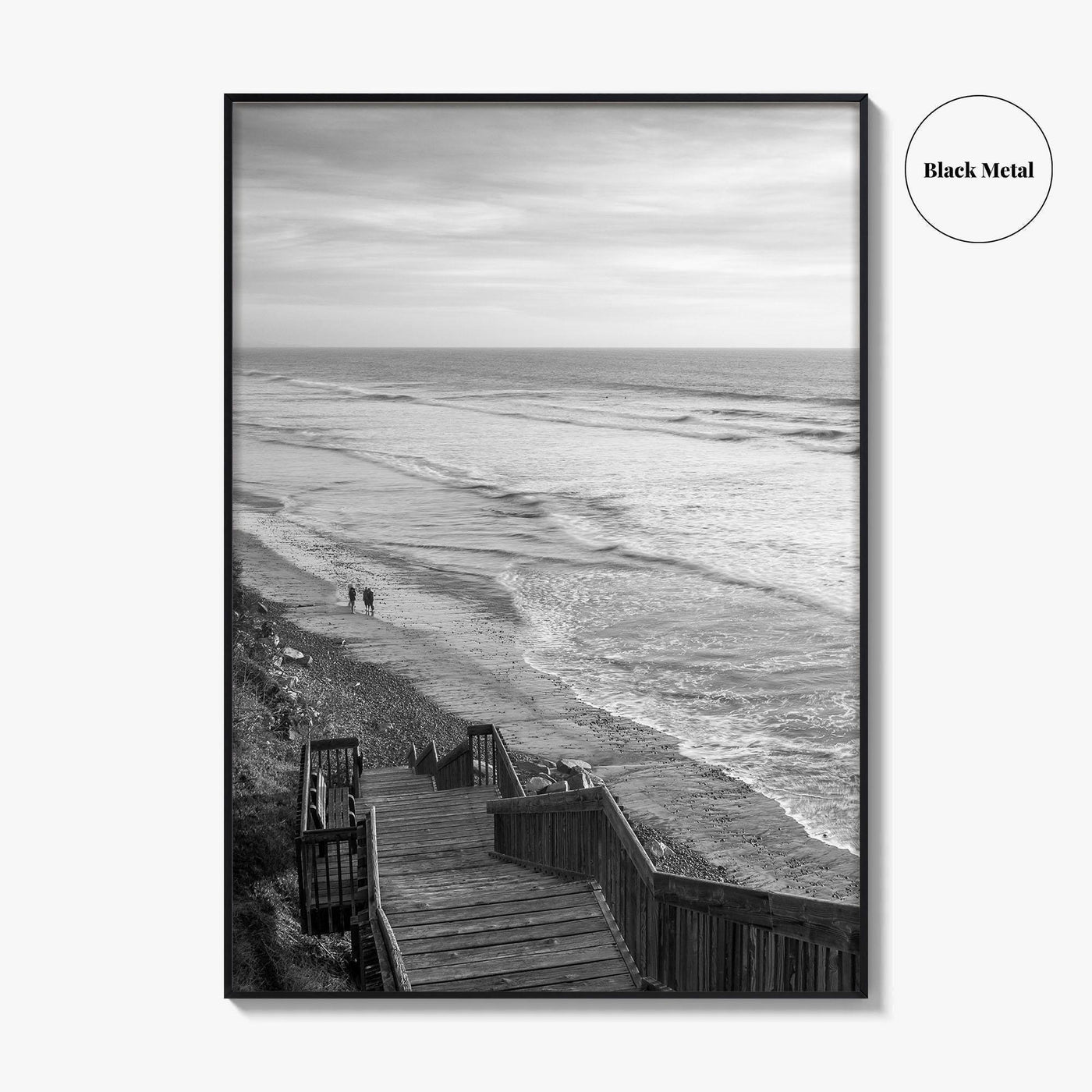Encinitas Black and White Fine Art Photo Print, San Elijo State Beach Poster