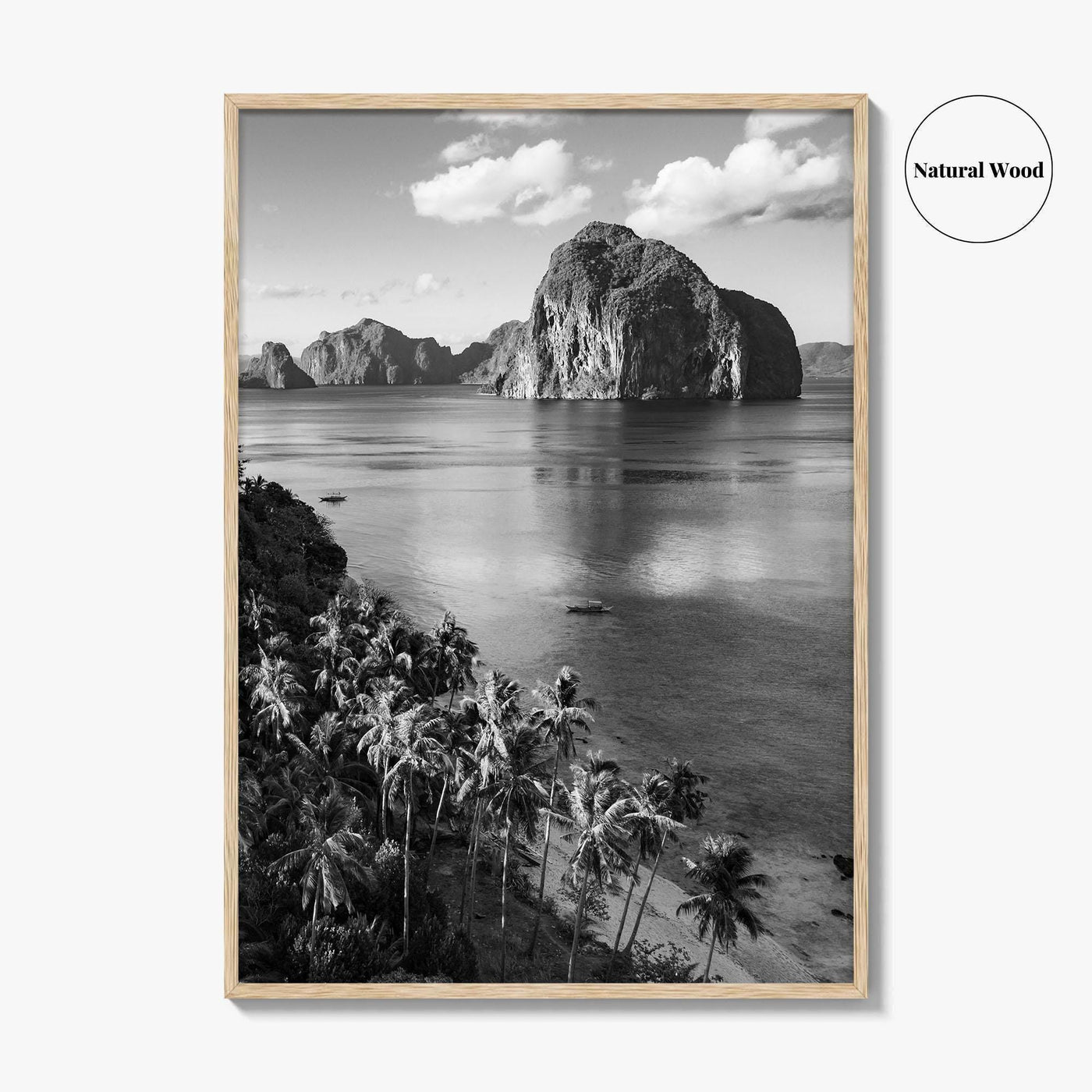 El Nido Black and White Fine Art Photo Print, Palawan Poster, Las Cabanas Beach