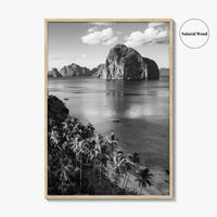 El Nido Black and White Fine Art Photo Print, Palawan Poster, Las Cabanas Beach