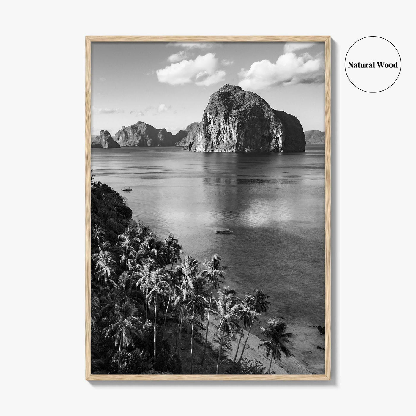 El Nido Black and White Fine Art Photo Print, Palawan Poster, Las Cabanas Beach
