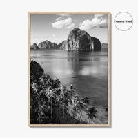 El Nido Black and White Fine Art Photo Print, Palawan Poster, Las Cabanas Beach