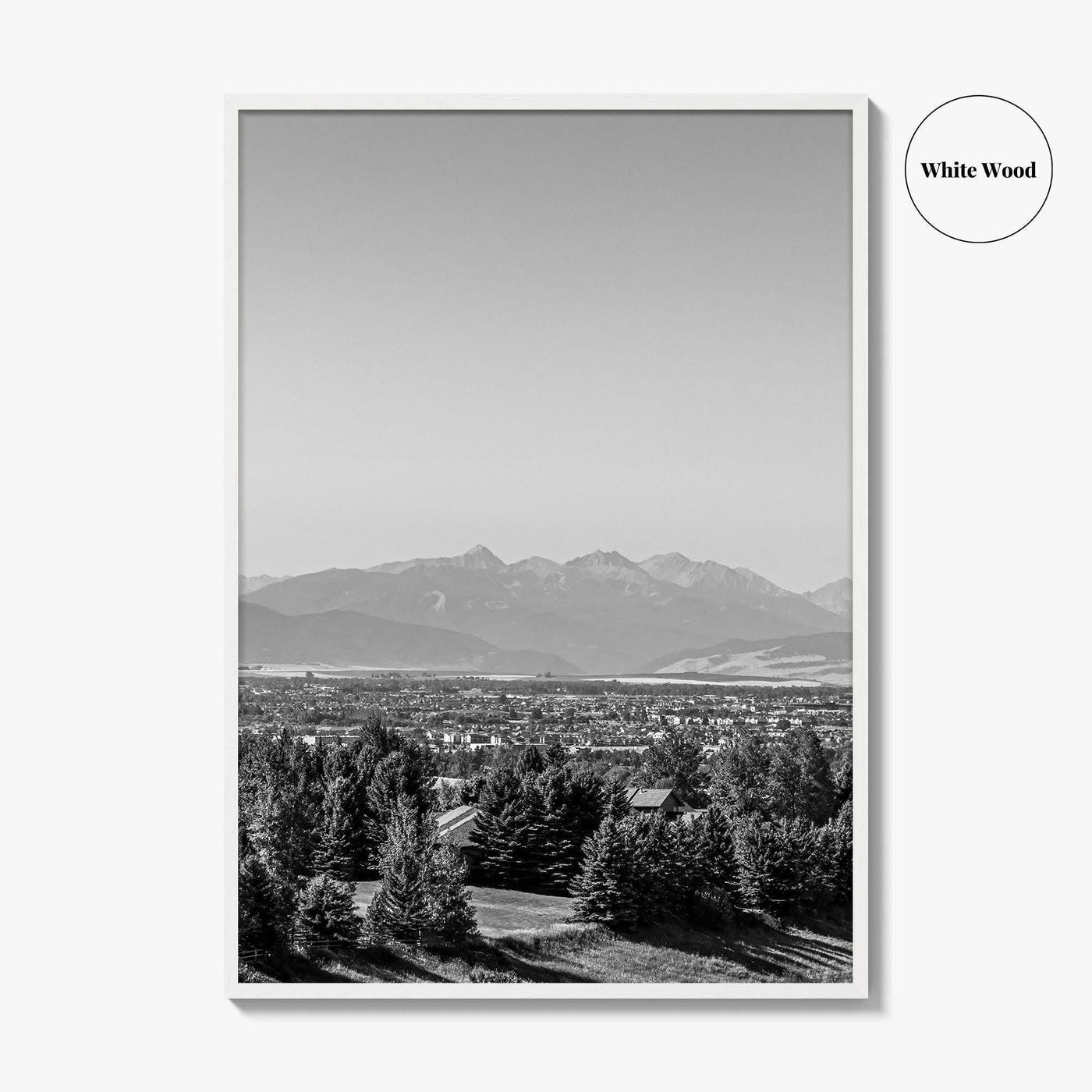 Bozeman Black and White Fine Art Photo Print, Montana Hills Landscape Poster, USA Poster