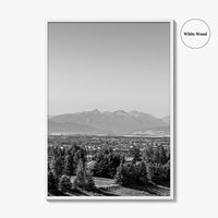 Bozeman Black and White Fine Art Photo Print, Montana Hills Landscape Poster, USA Poster