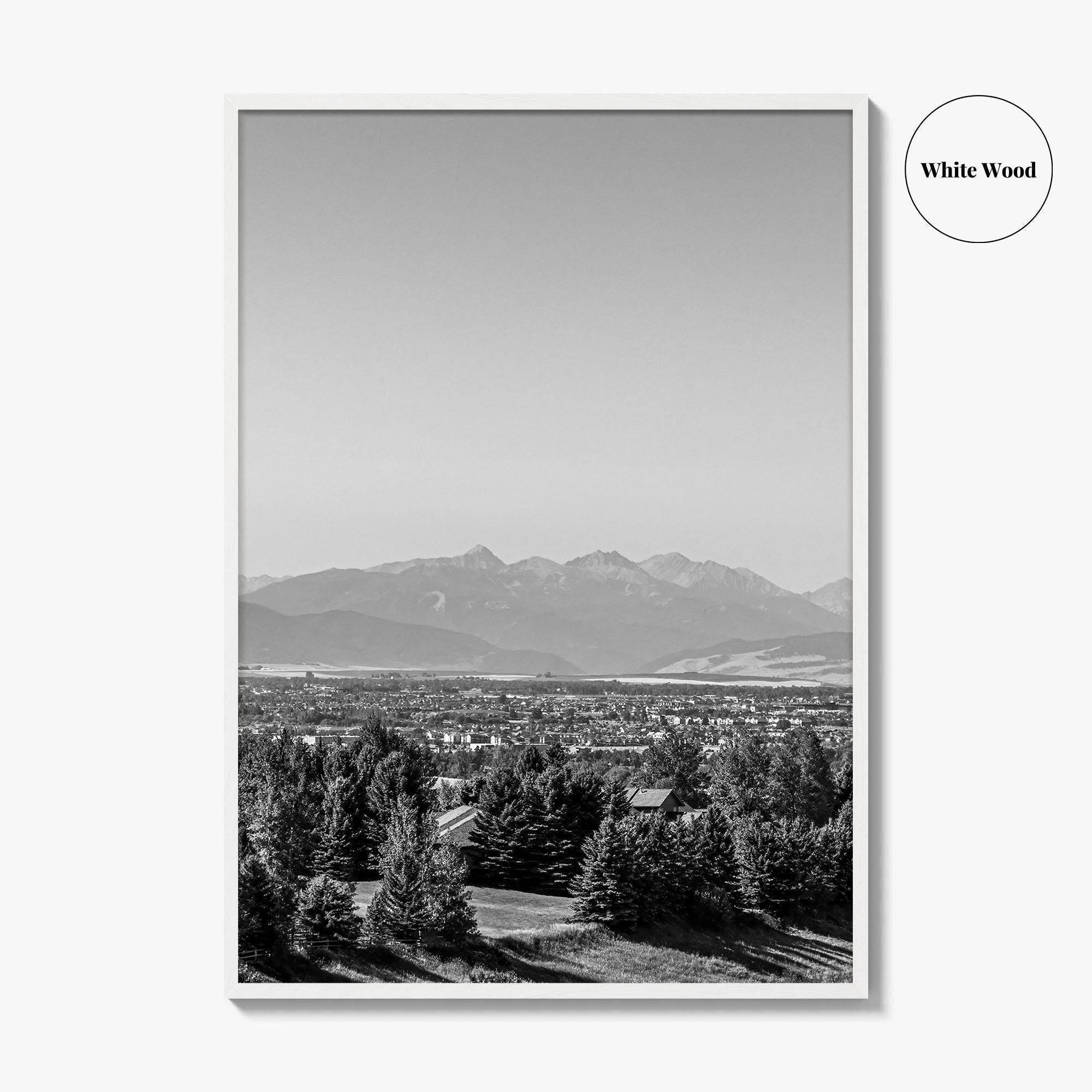 Bozeman Black and White Fine Art Photo Print, Montana Hills Landscape Poster, USA Poster