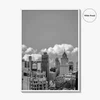 Detroit Skyline Black and White Fine Art Photo Print, Wall Decor Poster, Michigan USA