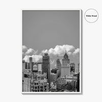 Detroit Skyline Black and White Fine Art Photo Print, Wall Decor Poster, Michigan USA