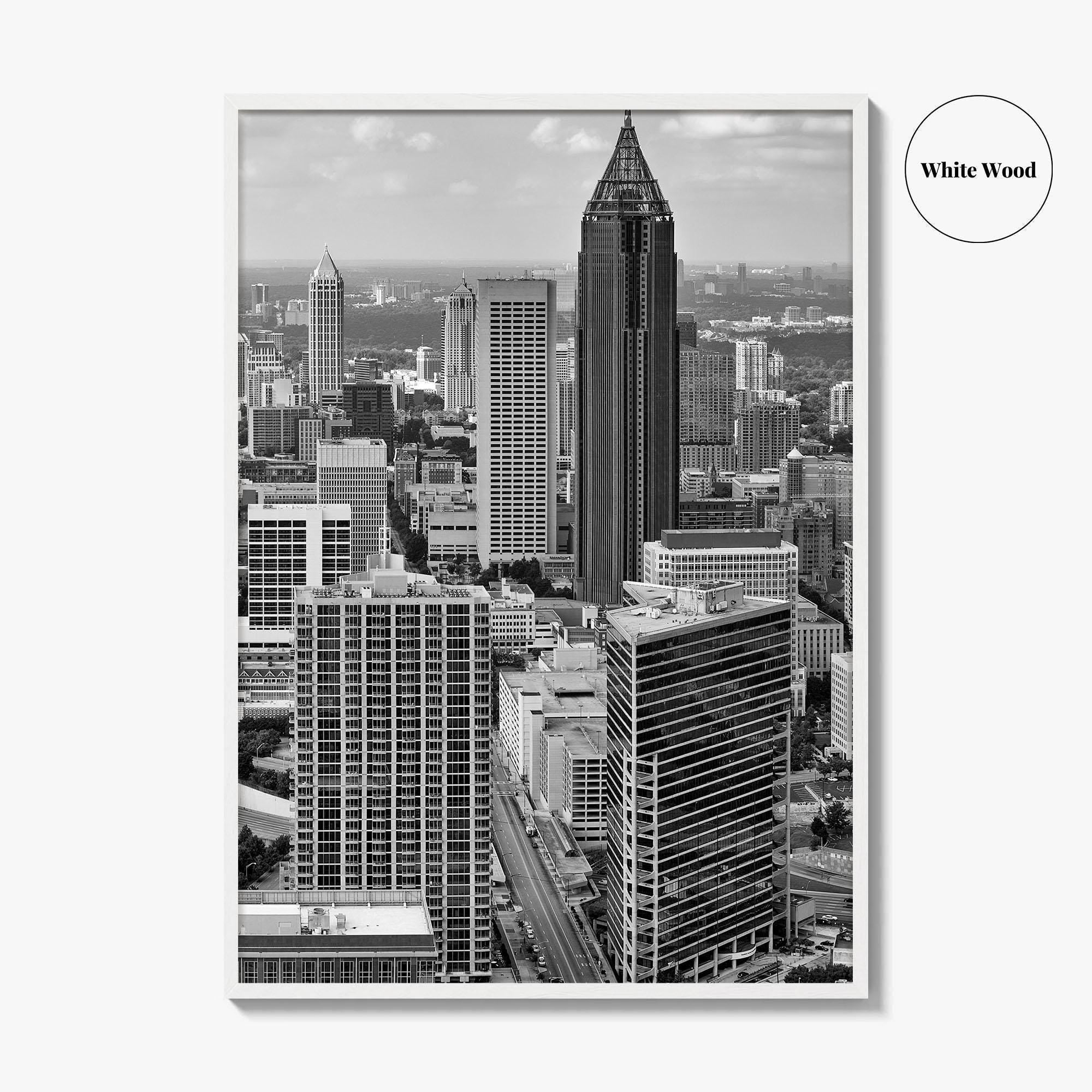Atlanta Skyline Black and White Fine Art Photo Print, Downtown Georgia Poster