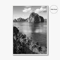 El Nido Black and White Fine Art Photo Print, Palawan Poster, Las Cabanas Beach