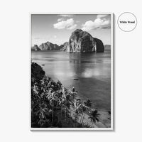El Nido Black and White Fine Art Photo Print, Palawan Poster, Las Cabanas Beach